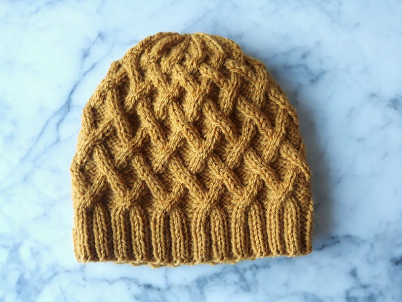 Hat knitting pattern: instant download PDF. Beanie hat pattern. Cable knit hat pattern. Aran hat pattern. Knit your own hat. Mervue beanie. image 4