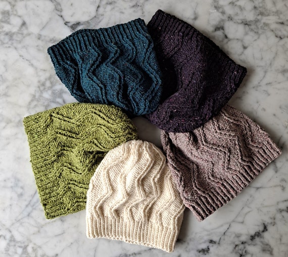Wool beanie: handknit cable knit hat in luxury wool. Original design. Made in Ireland. Beanie for him. Beanie for her. Only one left!