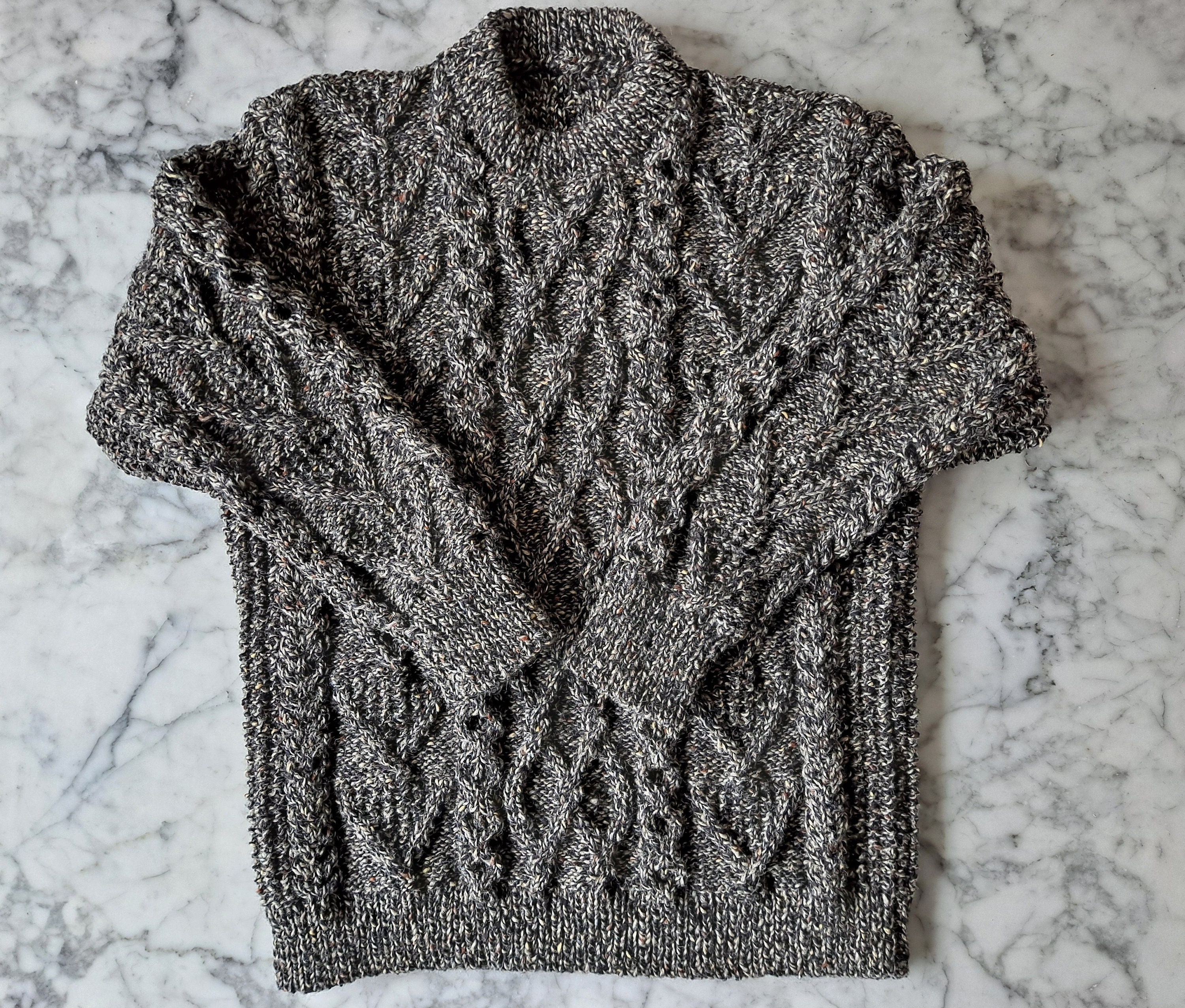 Men's Aran sweater: handknit genuine Aran in tweed wool. Made in ...