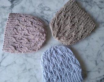 Handgestrickte Beanie aus Alpakawolle: Aran Strickmütze aus Irland