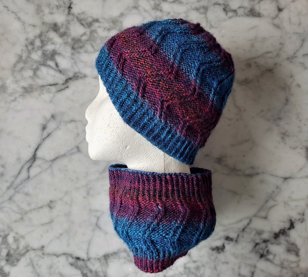 Hat & Cowl Set: Handknit Beanie and Cowl Set. Gift for Mother. Gift for ...