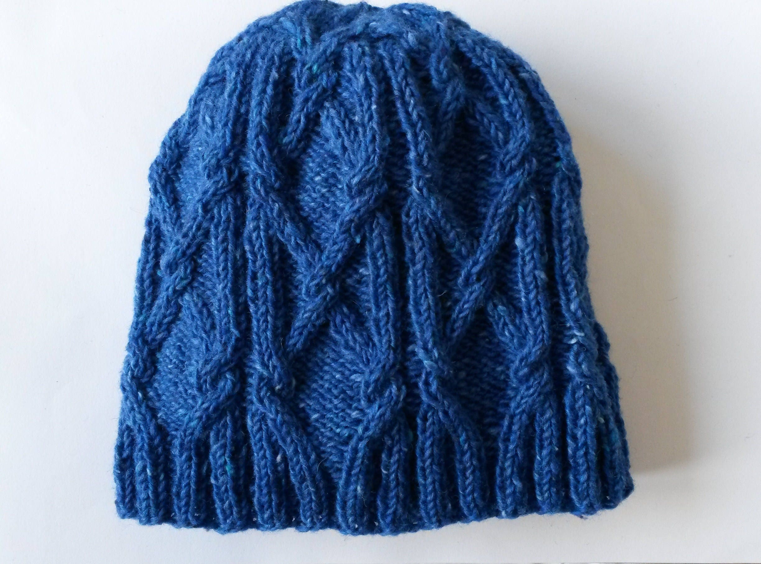 Aran Knit Fur Bobble Beanie Hat - White Winter Hat, Unisex Adult - View #9