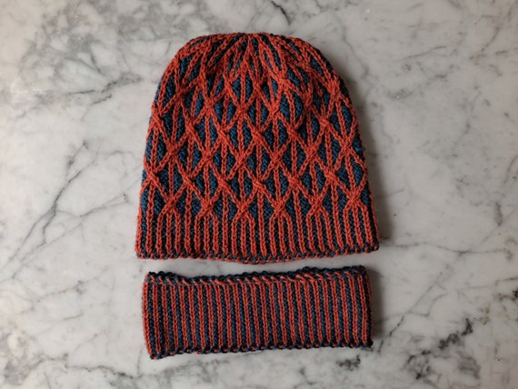 Cable knit beanie with neckwarmer: handknit hat scarf set. Original design. Made in Ireland. Beanie for him. Beanie for her. Aran beanie hat