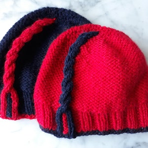 Knitting pattern: instant download PDF. Chunky knit beanie pattern. Cable knit hat pattern. Knit beanie pattern. Knit beanie for him or her.