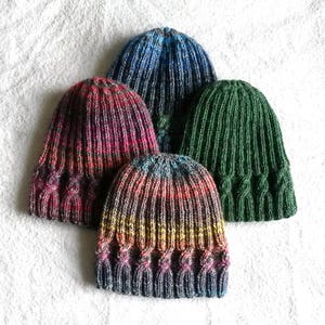 Knitting pattern: instant download PDF. Beanie hat pattern. Cable knit hat pattern. Aran hat pattern. Simple Cable Beanie. Unisex design. image 1