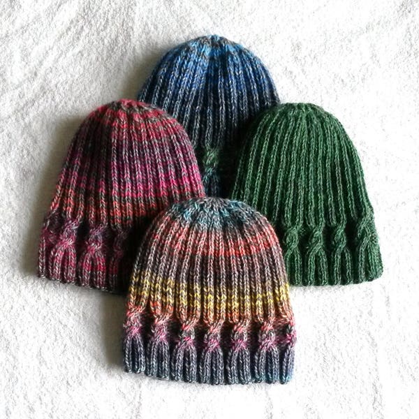 Simple Cable Knit Beanie Pattern: Unisex Design (PDF Pattern)