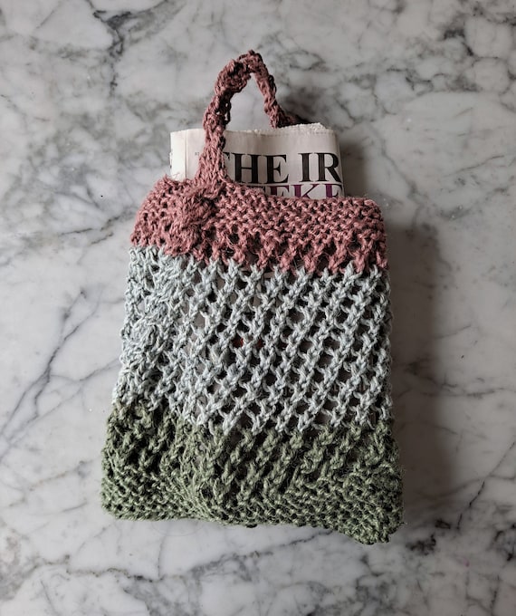 Bag knitting pattern: knit market bag. Aran Shopper Bag pattern. Original design. Knit pattern bag. Knit your own bag. Market bag pattern.