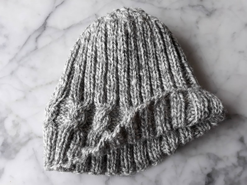 mens grey cable knit hat