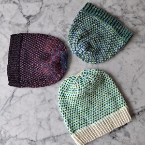 Wool tweed beanies: unique beanie hat. Handknit beanie hat. Eco-friendly knit hat. Beanie for him. Beanie for her. Made in Ireland. Wool hat