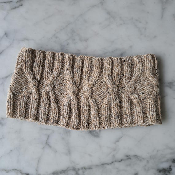 Aran cabled headband in luxury Irish yarn. Handknit headband. Made in Ireland. Original design. Winter headband for her. Soft knit headband.
