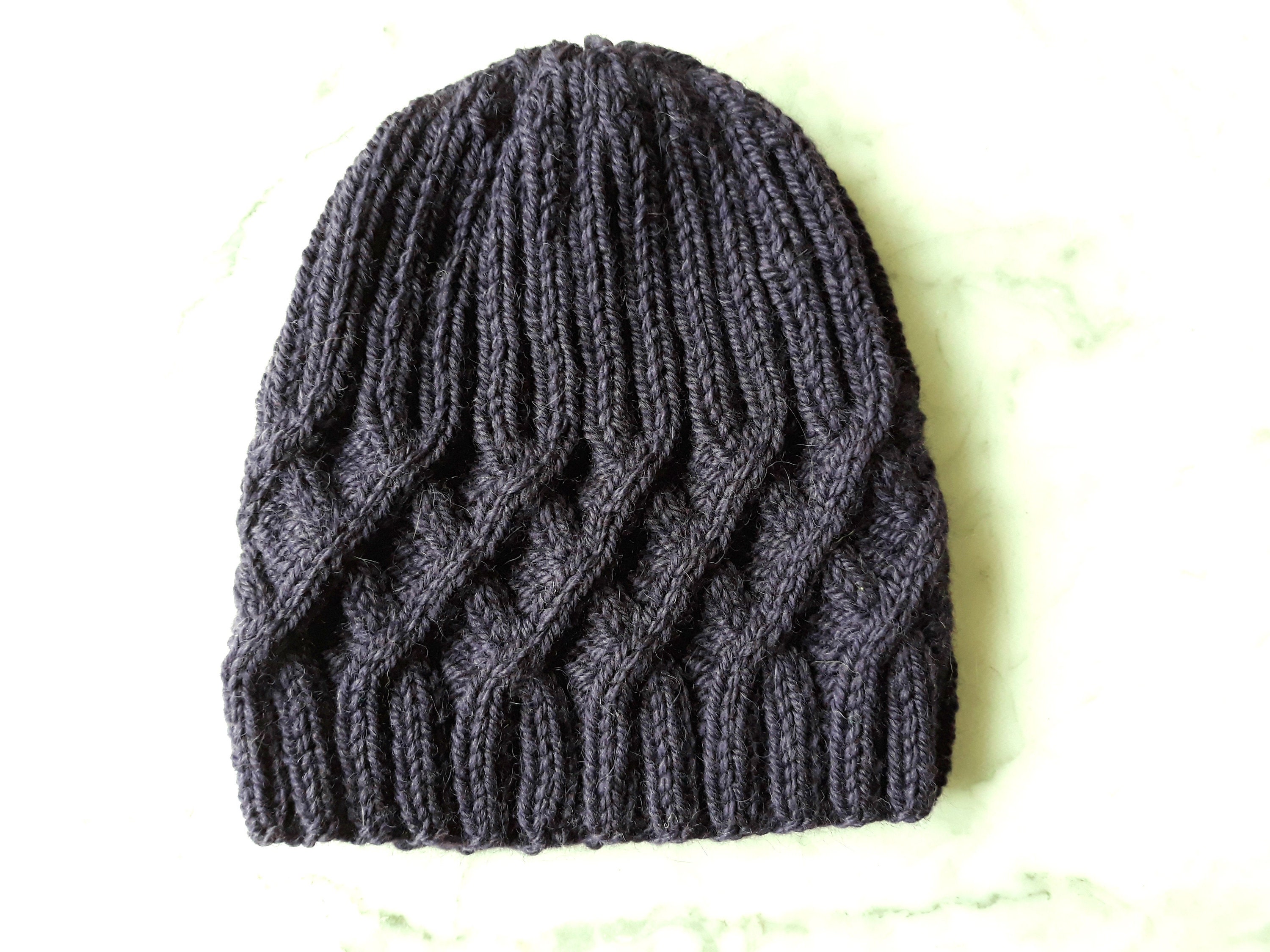 Hat knitting pattern: instant download PDF. Beanie hat pattern. Cable ...