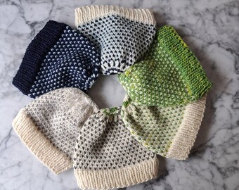 Chunky Tweed Beanie Strickanleitung: Unisex Colorwork Mütze (PDF Stashbusting Pattern)
