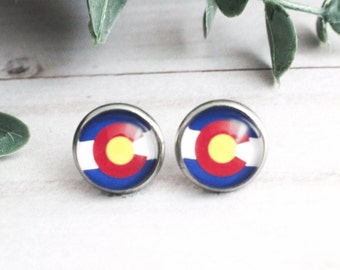 Colorado Earrings Colorado Flag Earrings Colorado State Flag Jewelry Colorado Jewelry Colorado Earrings