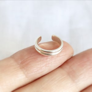 Silver Ear Cuff, Double No Pierce Slip on Sterling Silver Ear Cuff UK, Sterling Silver Ear Wrap, Teen Gift, Best Friend Present
