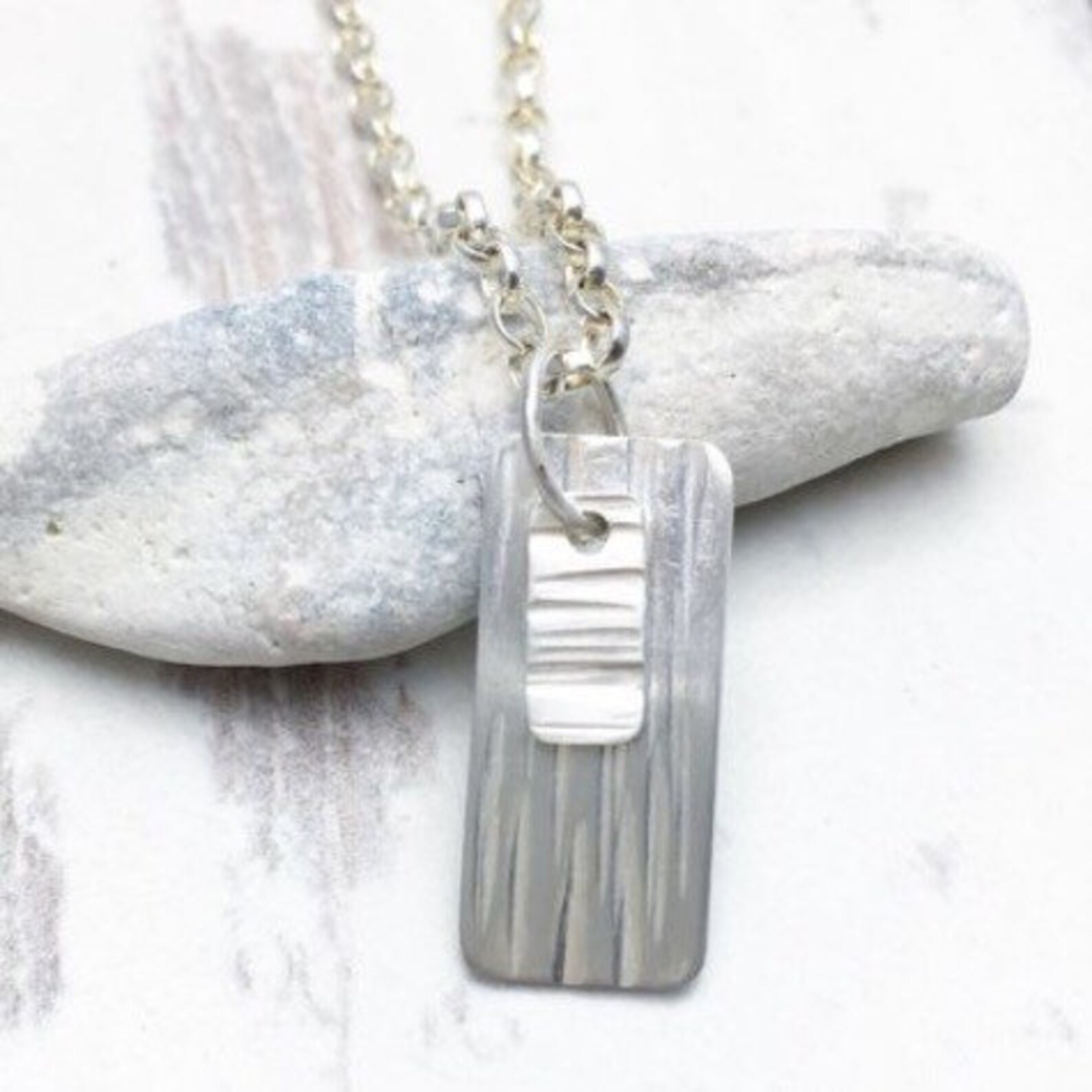 Mens Necklace Sterling Silver Mens Dog Tag Style Personalised Etsy
