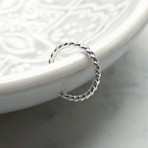 Silver Ear Cuff, Twisted Sterling Silver Ear Cuff No Piercing Needed, Minimalist Ear Wrap