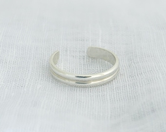 Silver Toe Ring, Double Sterling Silver Toe Ring For Women UK, Sterling Silver Chunky Toe Ring, Letterbox Gift For Women