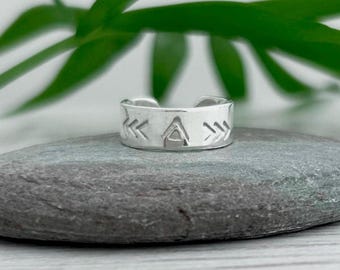 Hand Stamped Sterling Silver Ear Cuff: Boho Style, No Pierce