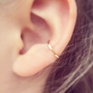 Gold Ear Cuff, Textured To Catch The Light, Minimalist Ear Wrap