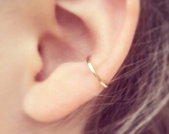 Gold Ear Cuff, Textured To Catch The Light, Minimalist Ear Wrap