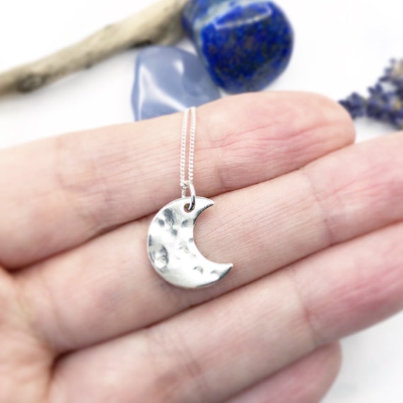 Crescent Moon Necklace Silver Celestial 