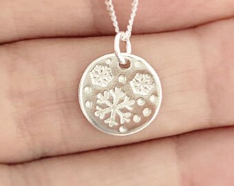Snowflake Necklace Sterling Silver, Christmas Necklace For Women,  December Birthday Necklace, Christmas Gift For Wife, Christmas Eve Box
