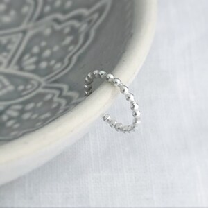 Silver Ear Cuff Beaded, No Pierce Slip on Sterling Silver Ear Cuff UK, Sterling Silver Ear Wrap, Teen Gift, Recycled Sterling Silver
