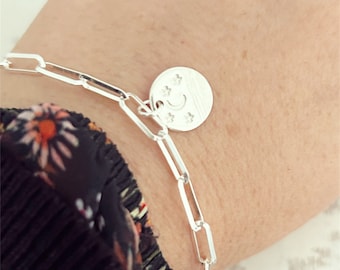 Sterling Silver Sea Star Bracelet: Chunky Paperclip Chain