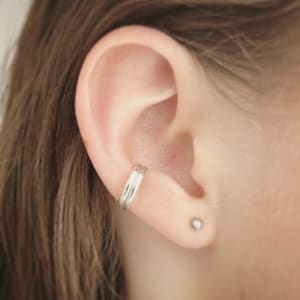 Double Ear Cuff, Hammered Sterling Silver Ear Cuff UK, No Piercing, Ear Wrap, Teen Gift, Best Friend Present