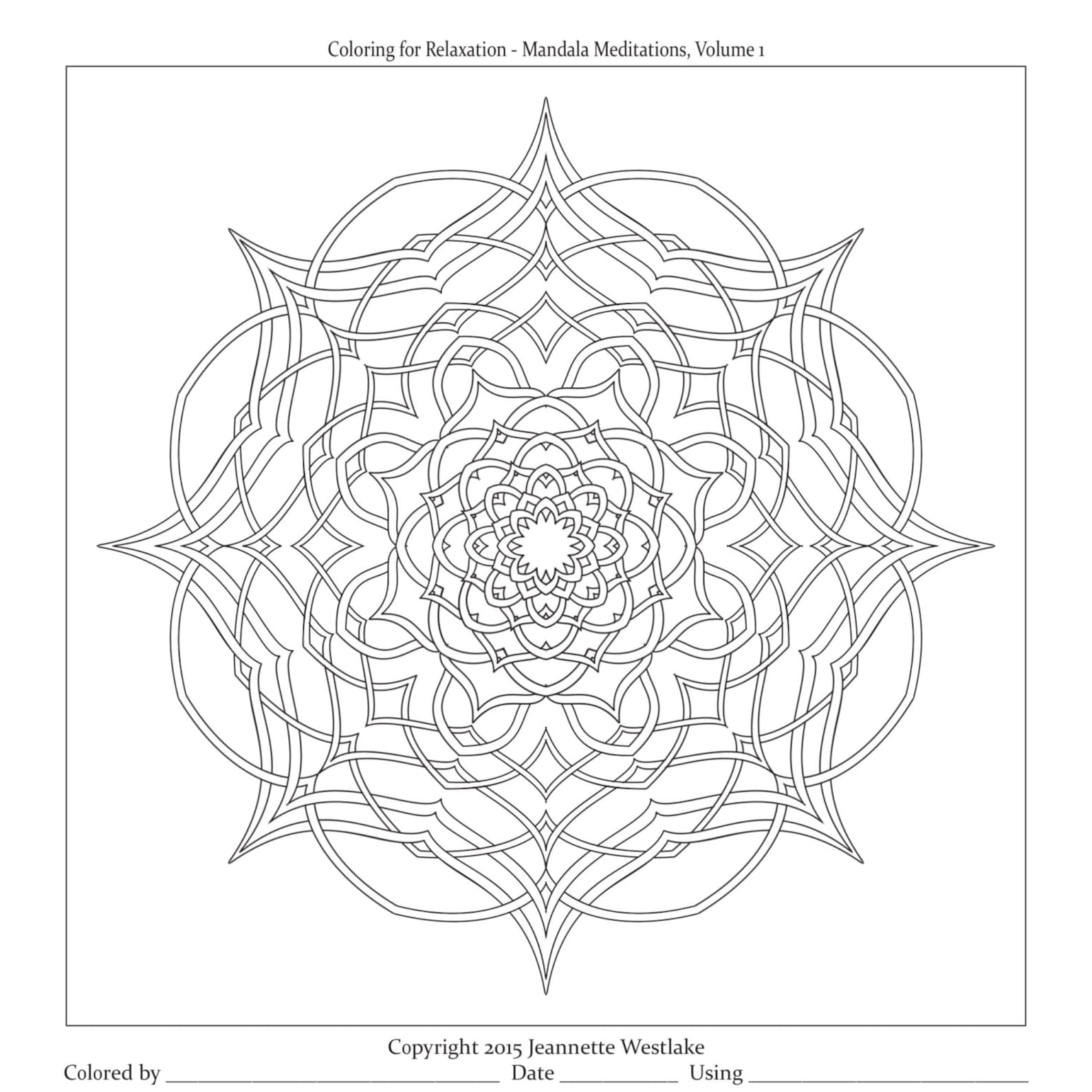 Coloring for Relaxation: Mandala Meditations Vol. 1 Complete - Etsy