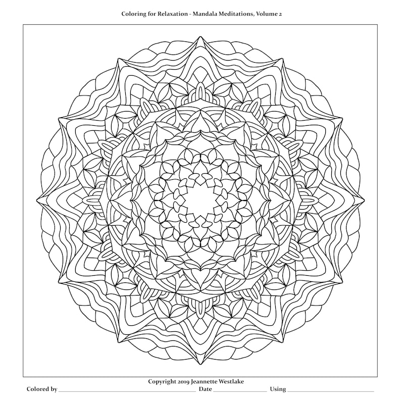 Art Deco Mandala Coloring Pages #2 - 5 Printable Pdfs - Etsy