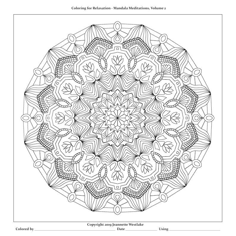 Art Deco Mandala Coloring Pages 2 5 Printable Pdfs - Etsy