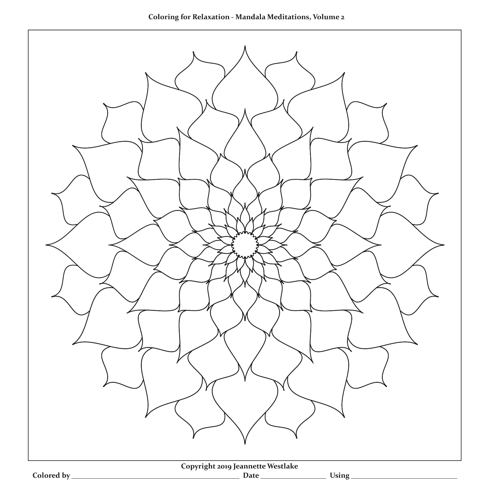 Easy Mandala Coloring Pages #2 - 5 Printable Pdfs - Etsy