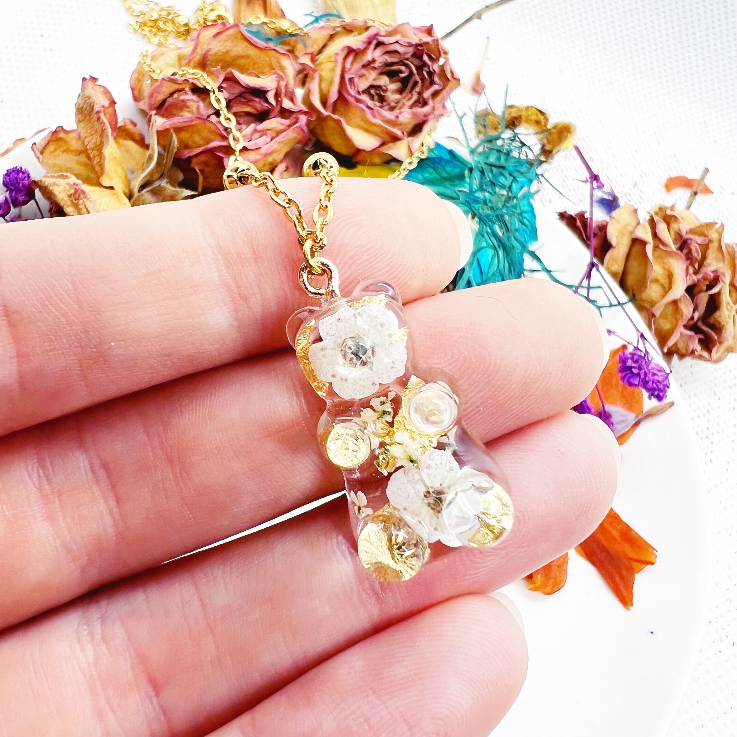 Collana A Girocollo Con Ciondolo Orsetto Gommoso - Collana Moda In Resina Colorata Per Ragazze E Donne - 2