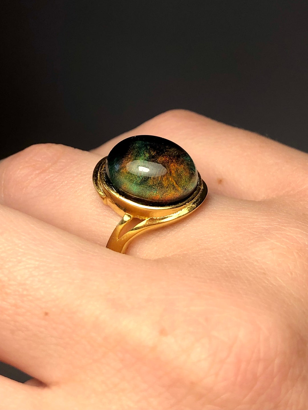 Aurora Opal Doublets Rainbow Boreal Gemstone Ladies Ring. Base - Etsy