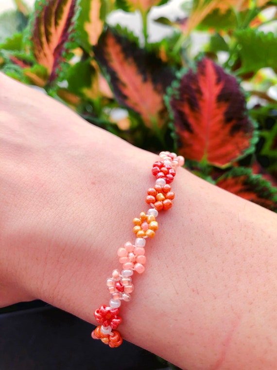 Boho Luxe Wrap Bracelet/Necklace, Orange, Gold, Red Gemstone