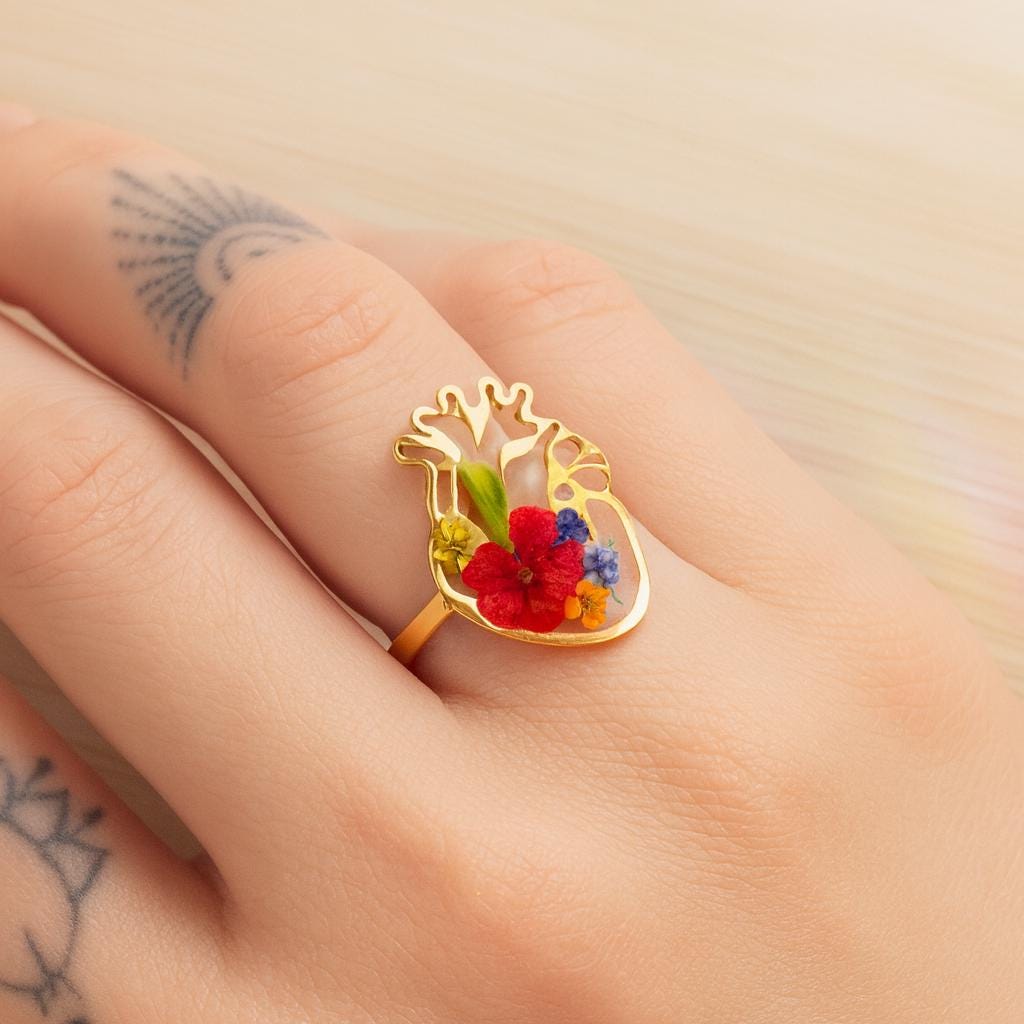 Anello Anatomico Cuore In Acciaio Inossidabile - Design Medico, Taglia