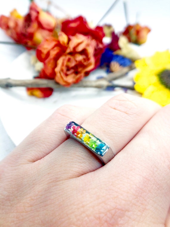 Rainbow rhinestone ring shop