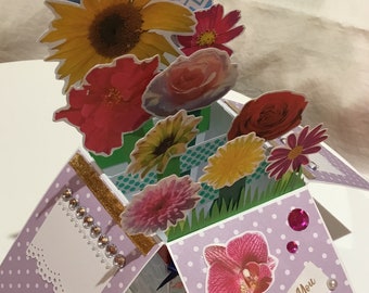 CUSTOM Pop-Up Box Cards - Unique Hand-made Greeting Card or Birthday Invitations for Kids/Children/Adults - Envelopes Included - Eco papers