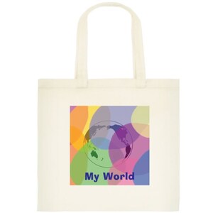 Eco Tote Bag - Coton Naturel - Design d’art original - « My World » - Respectueux de l’environnement