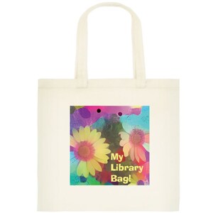 Eco Tote Bag - Natural Cotton  - Original art design - &quot;My Library Bag&quot; - Environmentally friendly