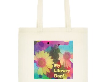 Eco Tote Bag - Coton Naturel - Design d’art original - « My Library Bag » - Respectueux de l’environnement