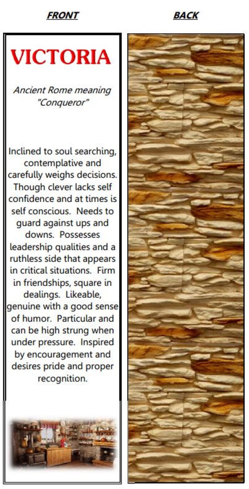 Personalized Name Meaning Bookmarks all Names Are Available. Etsy