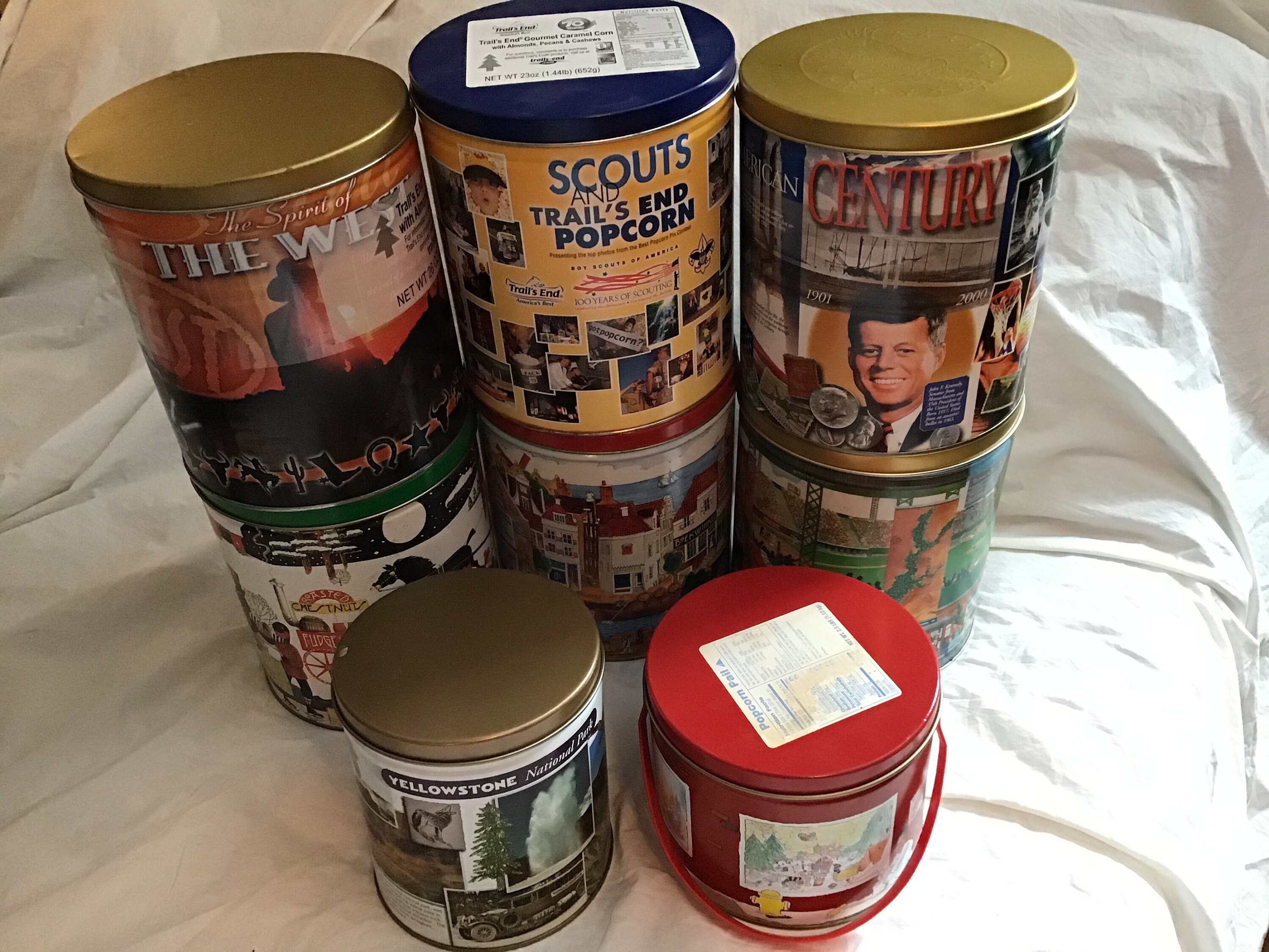 Boy Scouts of America lot of 9 vintage Popcorn Tin Cans Etsy
