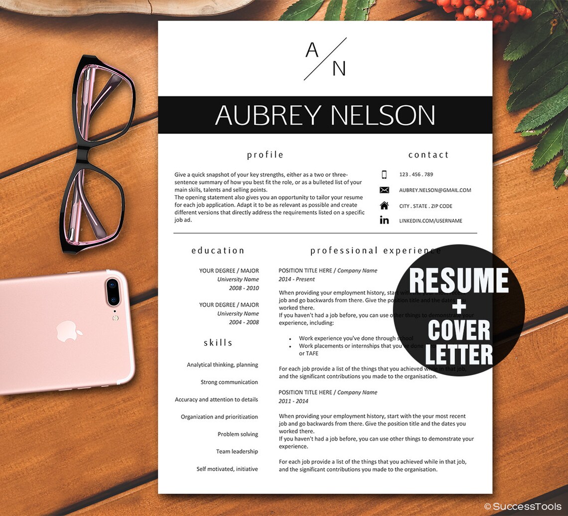 Resume Template / Modern Resume Template Instant Download for Etsy Resume Template / Modern Resume Template Instant Download for Etsy