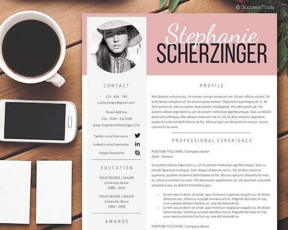 Onwijs Teacher Resume with Photo Modern Resume Template Word CV | Etsy IM-39