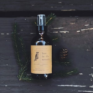 lost in the woods | essential oil room spray, linen spray, air freshener, pillow mist | pine needle, cedarwood, anise