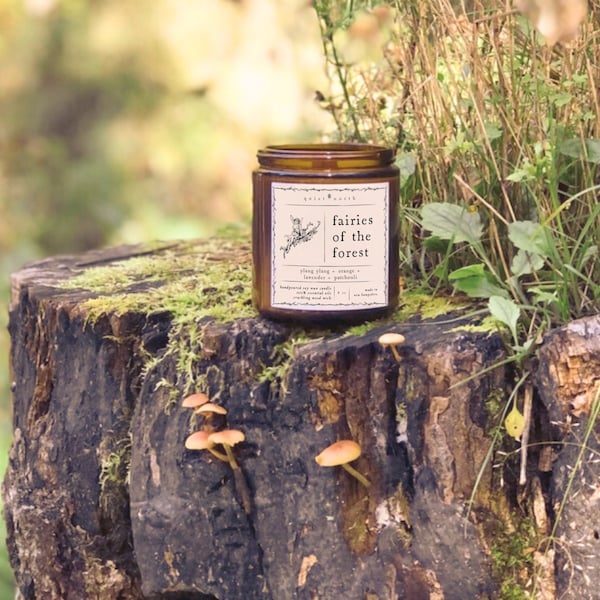 fairies of the forest | essential oil candle | ylang ylang, orange, lavender, patchouli | soy wax candle, all-natural candle