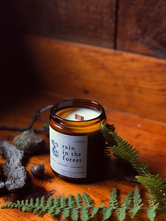 Rain in the Forest Essential Oil Candle Patchouli Bergamot