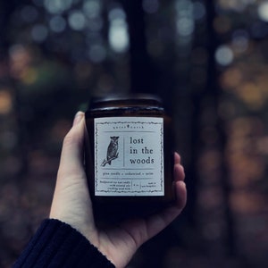 lost in the woods | essential oil candle | pine needle, cedarwood, anise | soy wax candle, all-natural candle